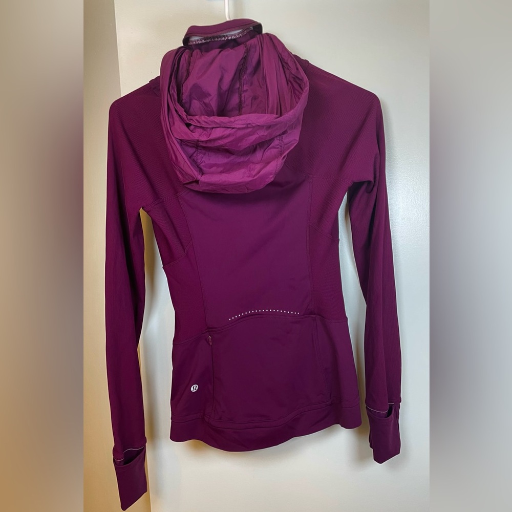 Lululemon * Far and Free Jacket With Hood, Full Zip, Maroon, Women’s size 4
